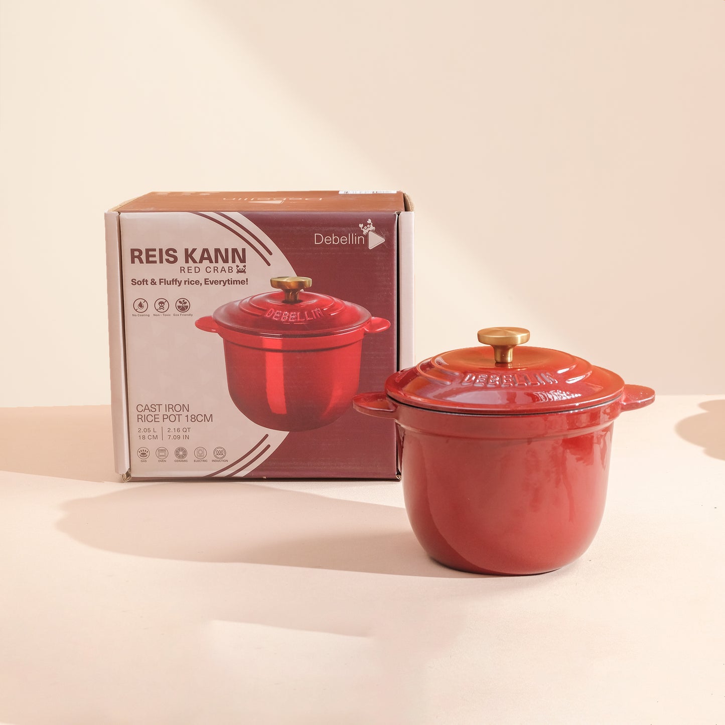 Debellin Reis Kann - Cast Iron Rice Pot 18 cm