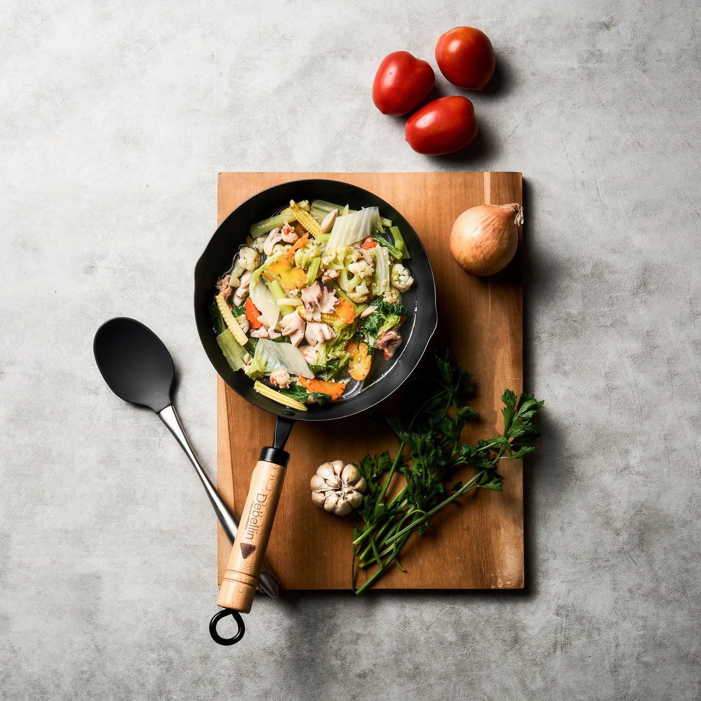 Debellin Beijing Wok 22 cm (Free Spatula Stahl Big Spoon)