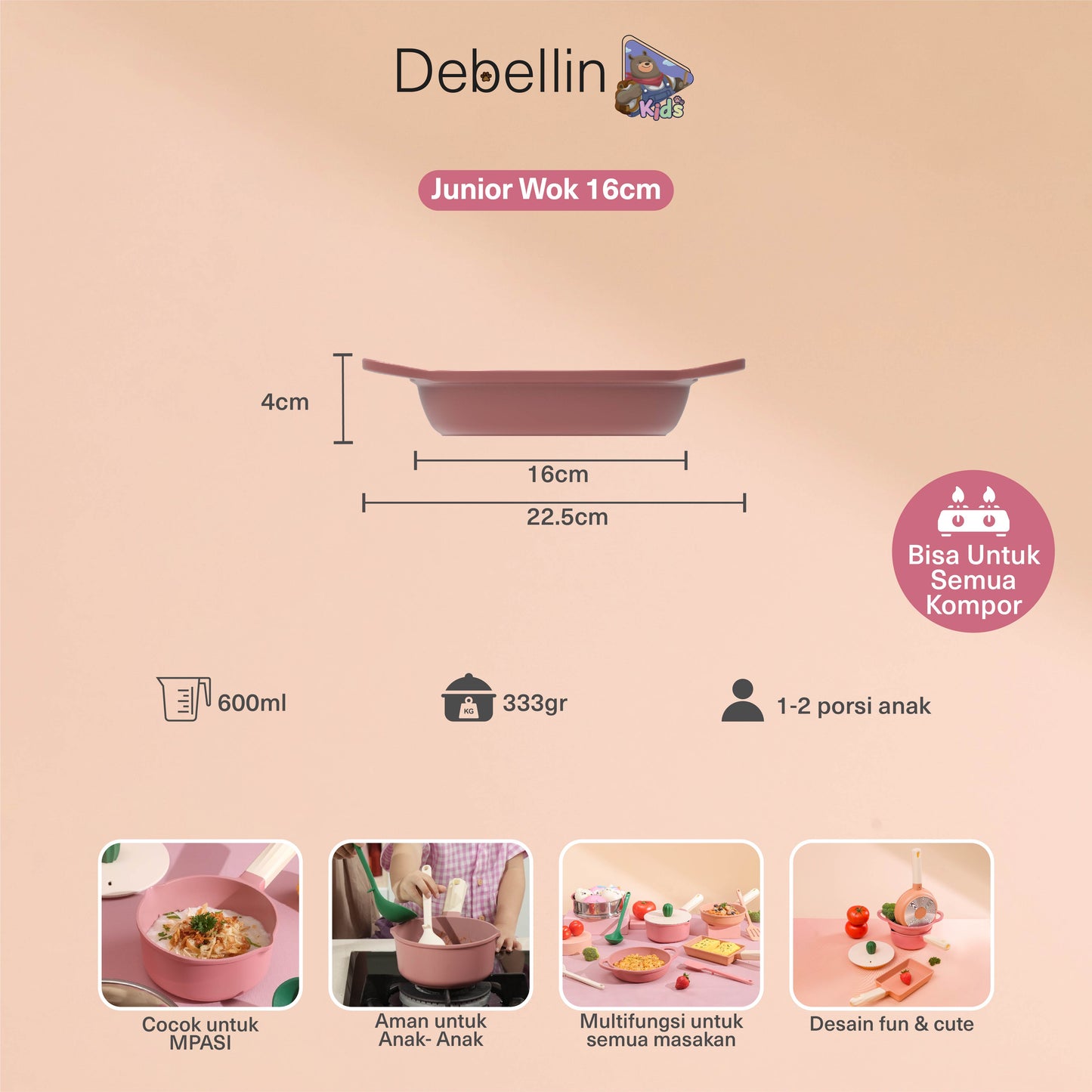 Debellin Junior Cactus Wok Pan 16 cm