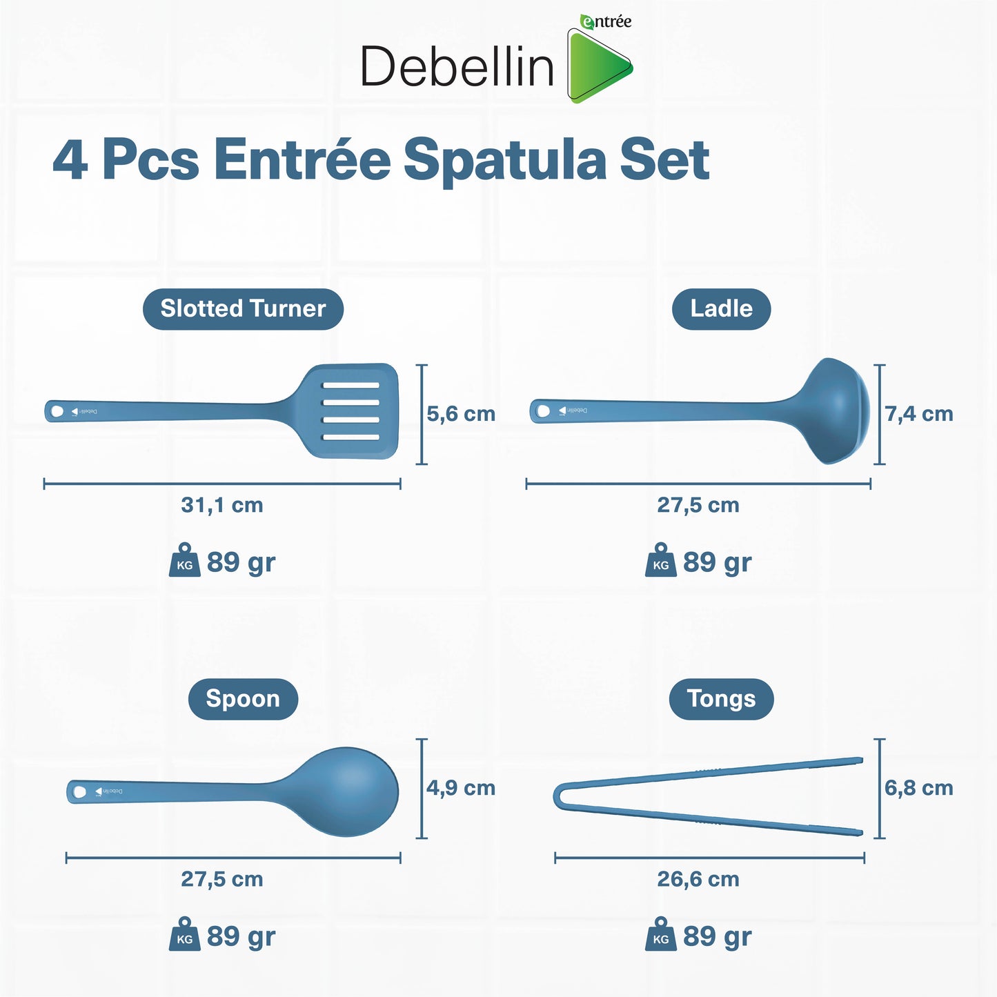(New Arrival) Debellin Entrée Spatula Set 4in1
