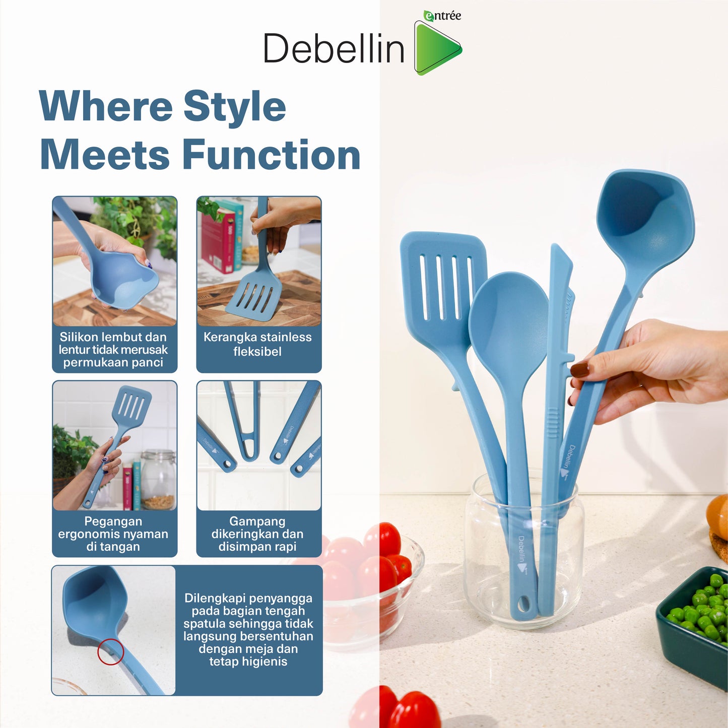 (New Arrival) Debellin Entrée Spatula Set 4in1