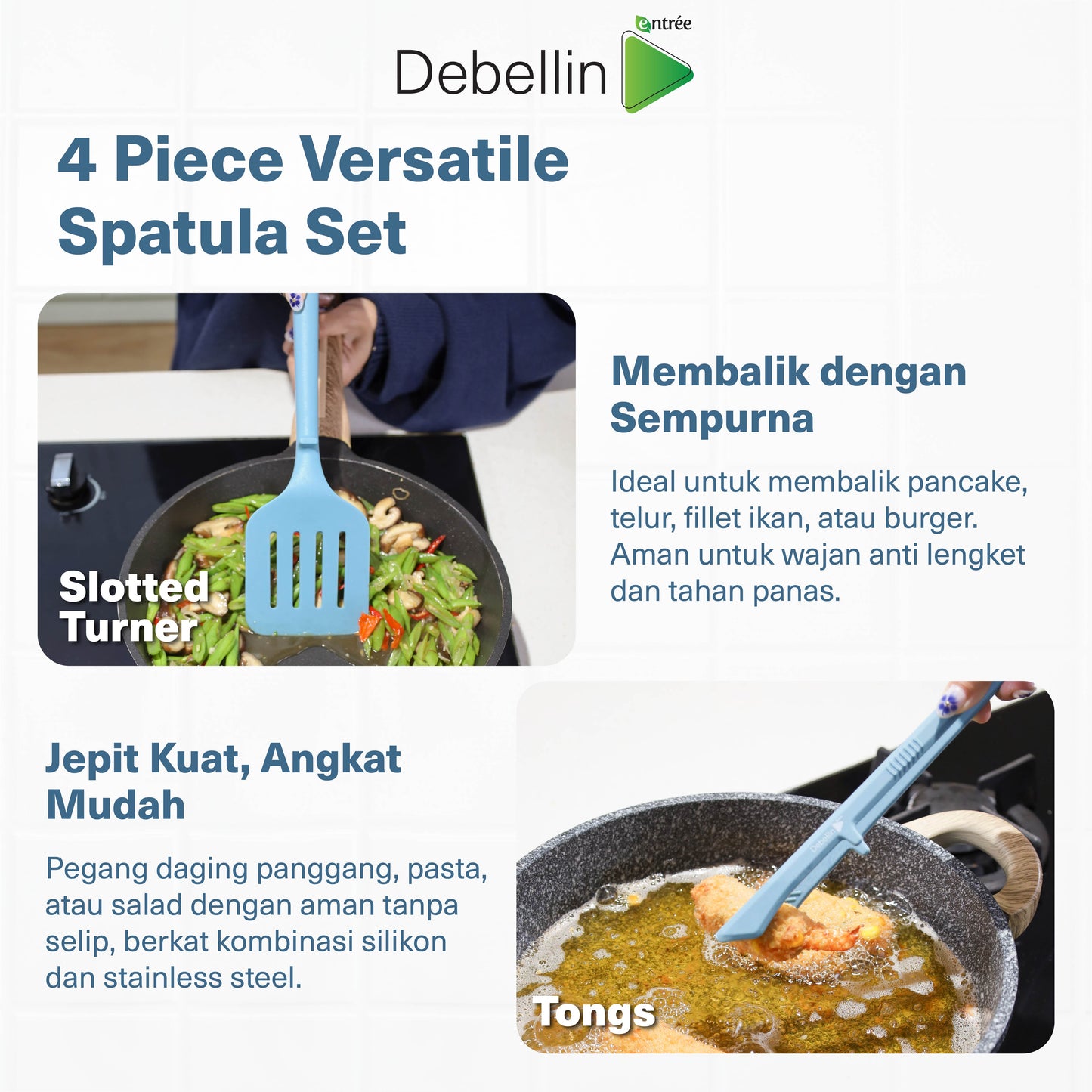 (New Arrival) Debellin Entrée Spatula Set 4in1