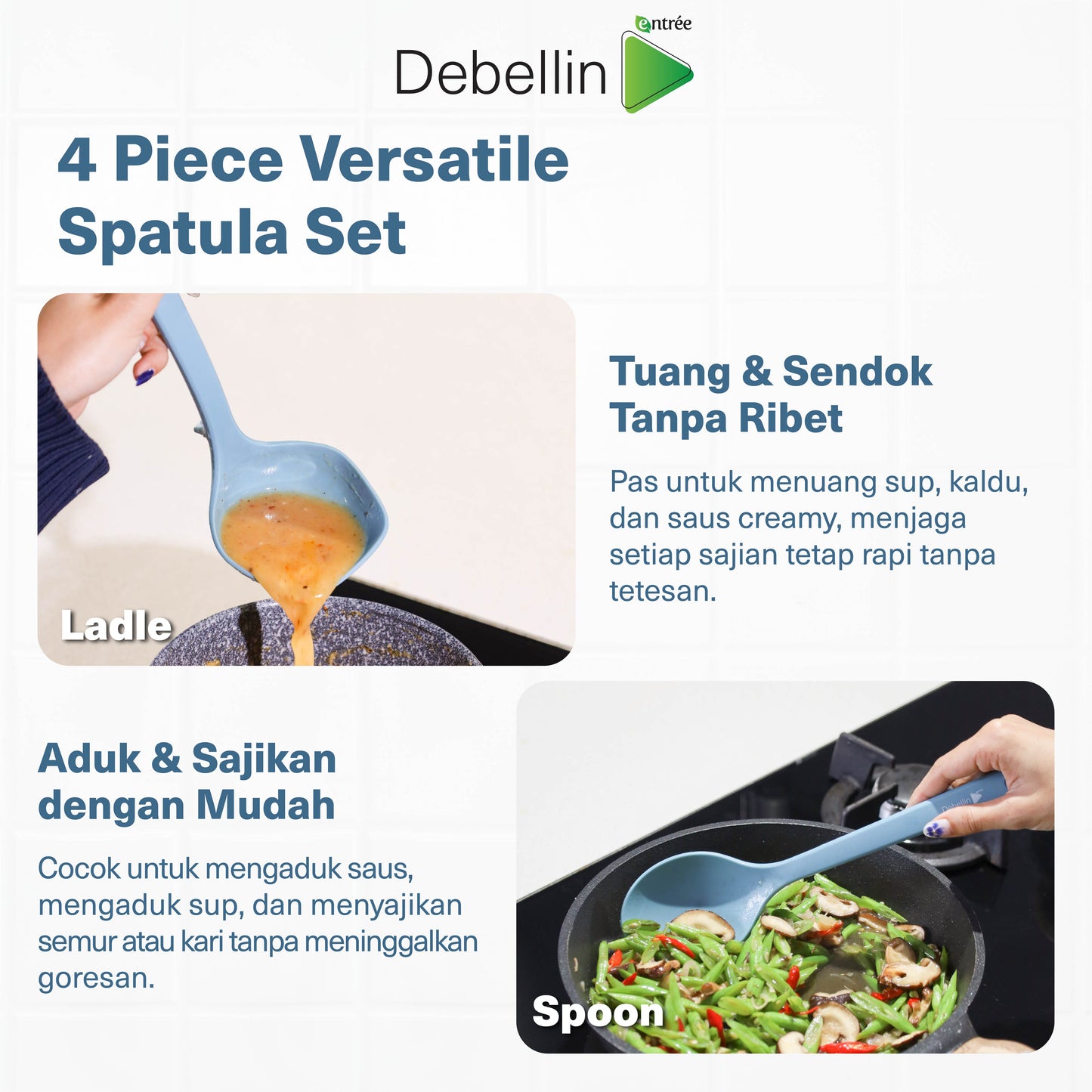 (New Arrival) Debellin Entrée Spatula Set 4in1