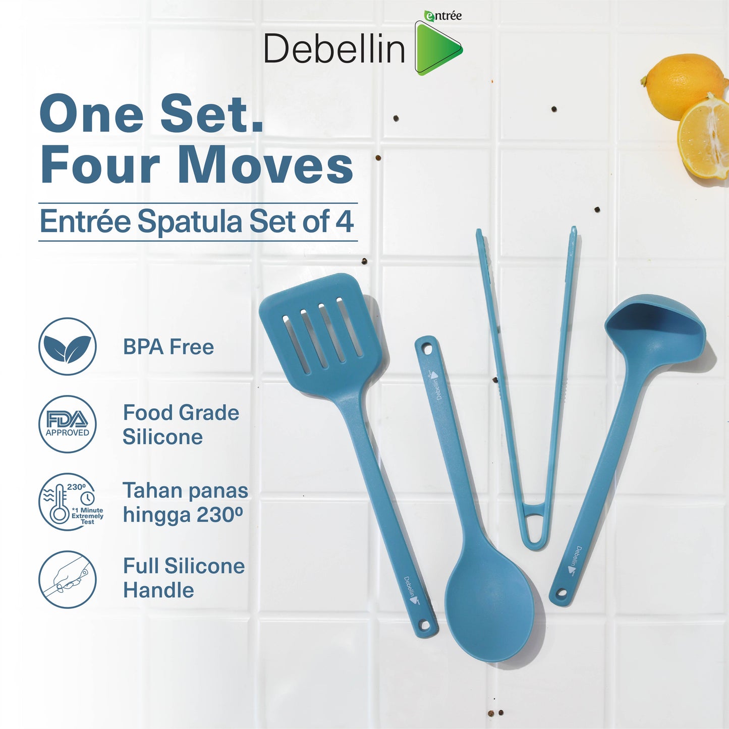 (New Arrival) Debellin Entrée Spatula Set 4in1