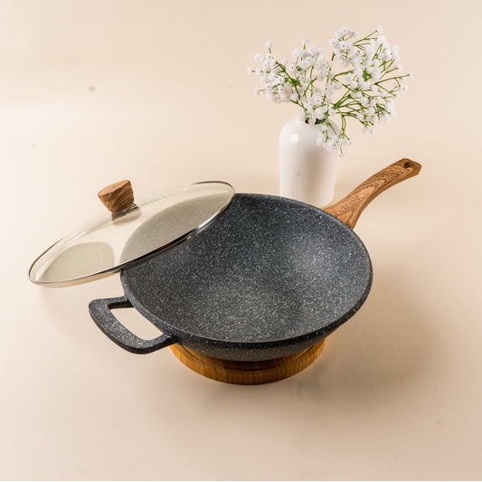 Debellin Grey Granite Asian Wok Pan 32 cm