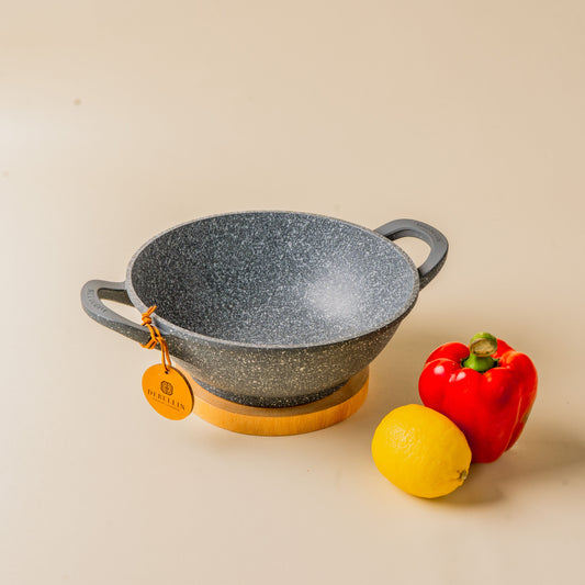 Debellin Grey Granite Personal Wok 24 cm