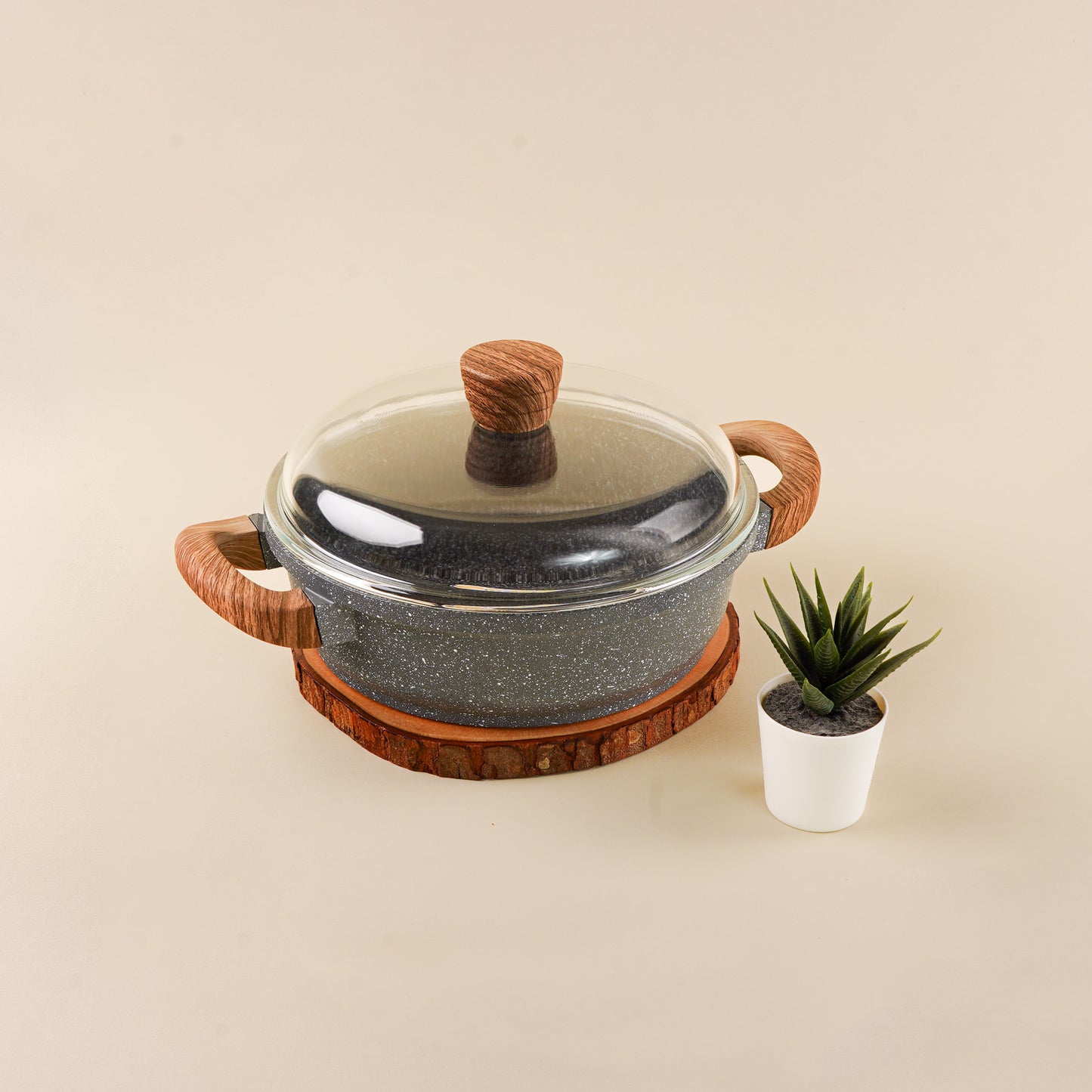 Debellin Grey Granite Shallow Casserole 24 cm