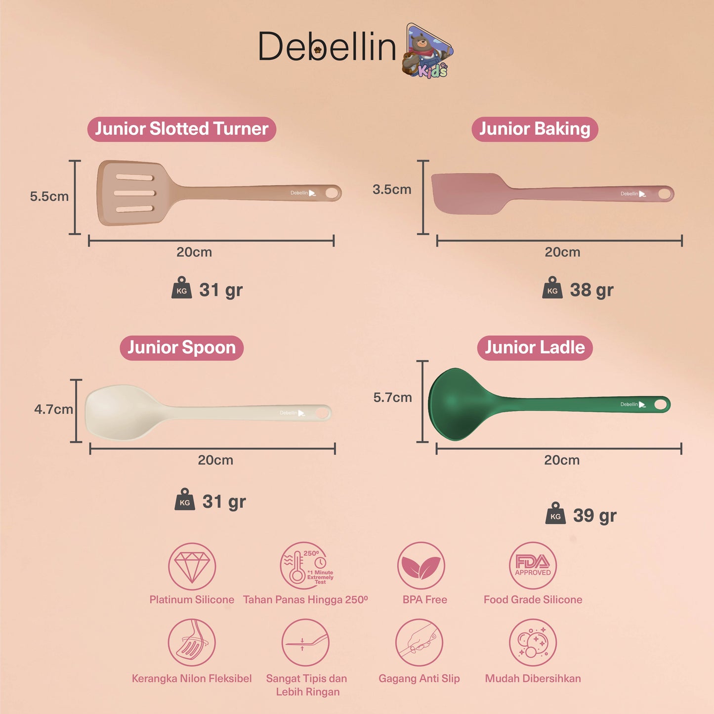 Debellin Junior Spatula Set of 4