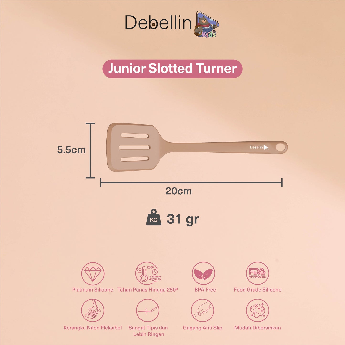Debellin Junior Spatula Slotted Turner