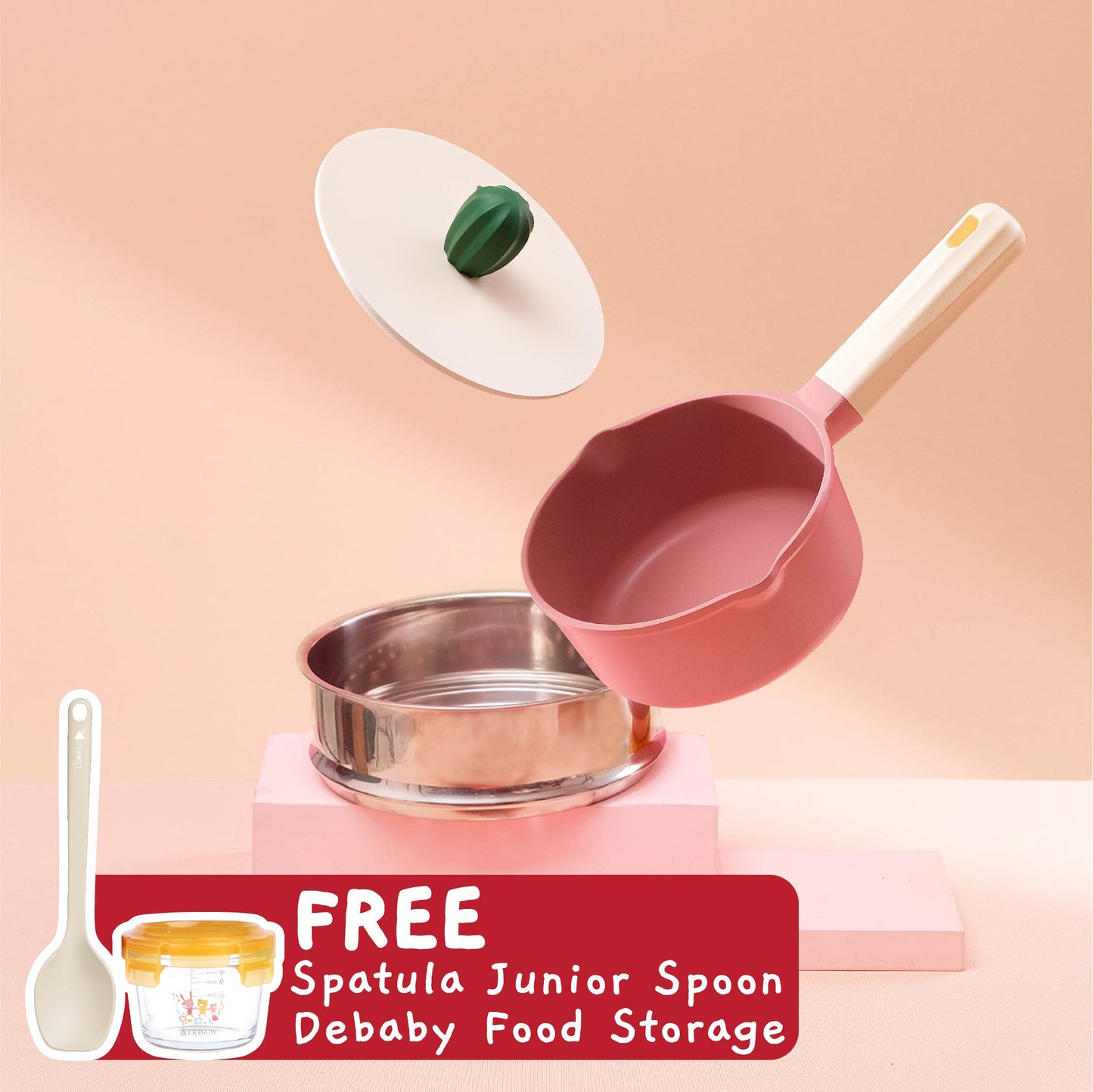 Debellin Junior Cactus Sauce Pan with Steamer 14 cm