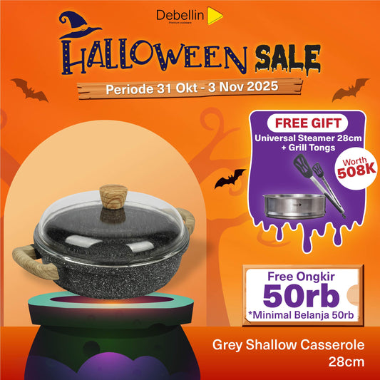 Debellin Grey Granite Shallow Casserole 28cm