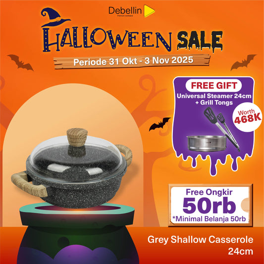 Debellin Grey Granite Shallow Casserole 24 cm