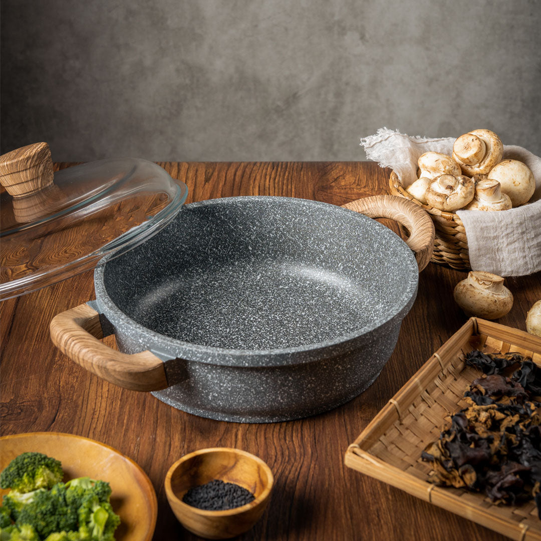 Debellin Grey Granite Shallow Casserole 24 cm