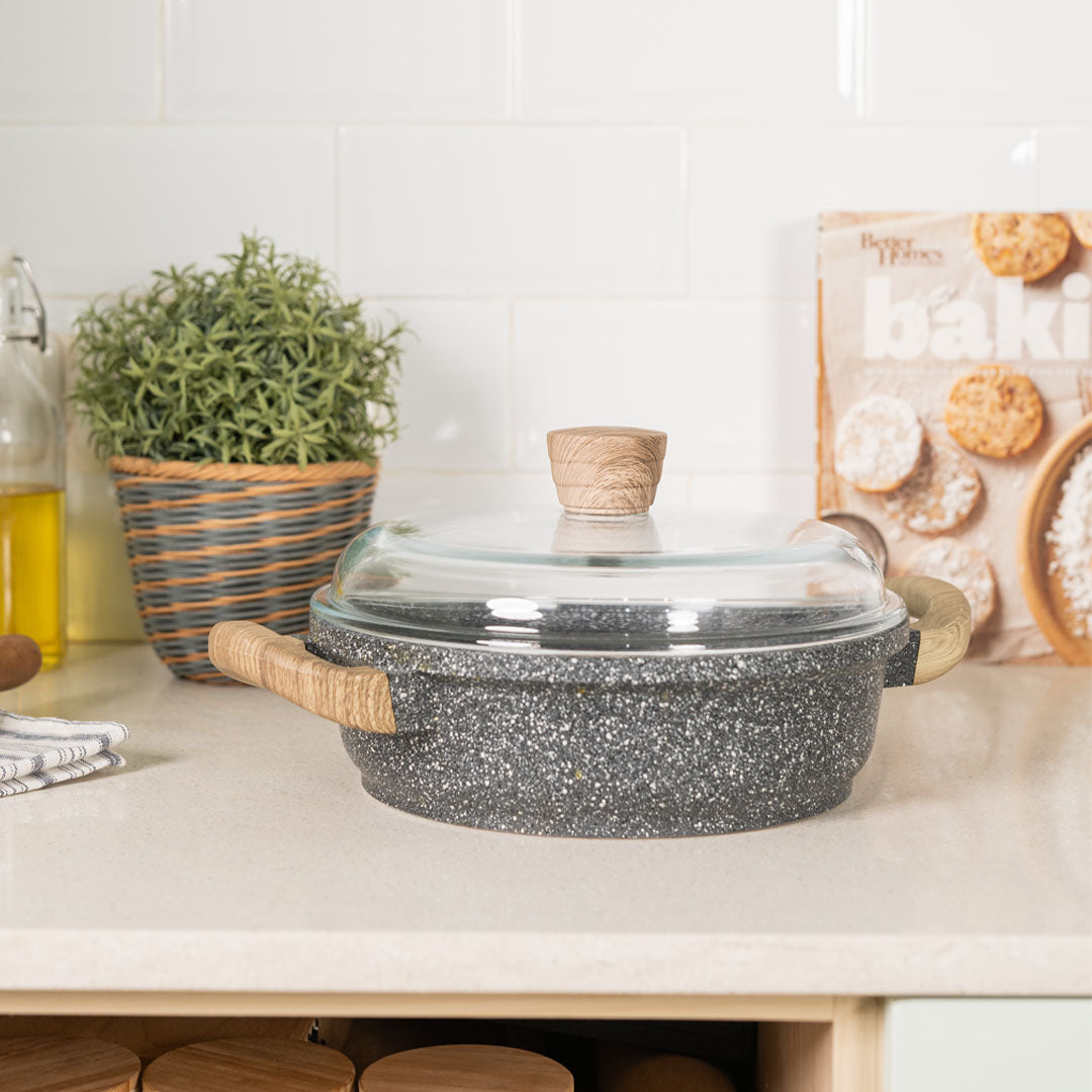 Debellin Grey Granite Shallow Casserole 24 cm