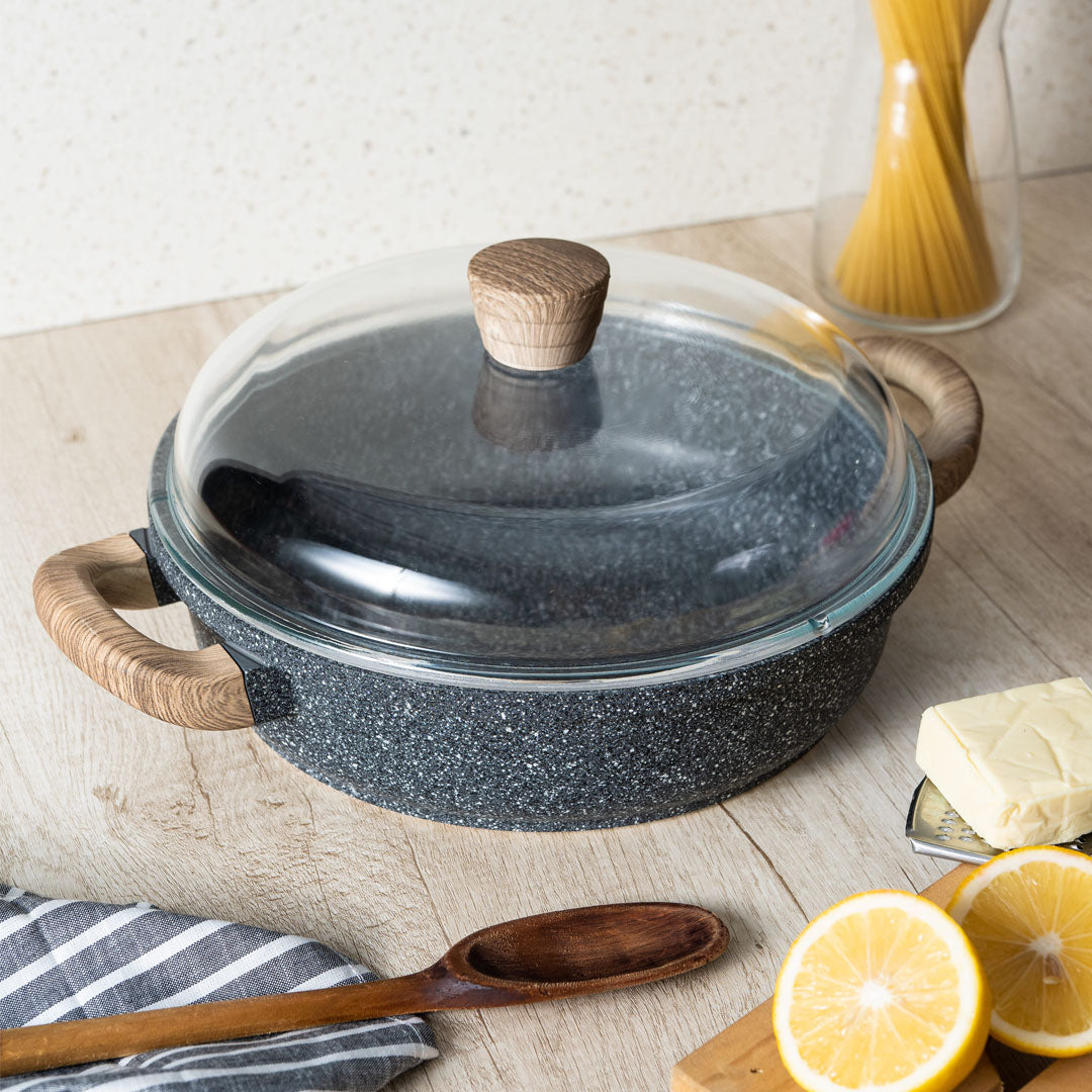 Debellin Grey Granite Shallow Casserole 28cm