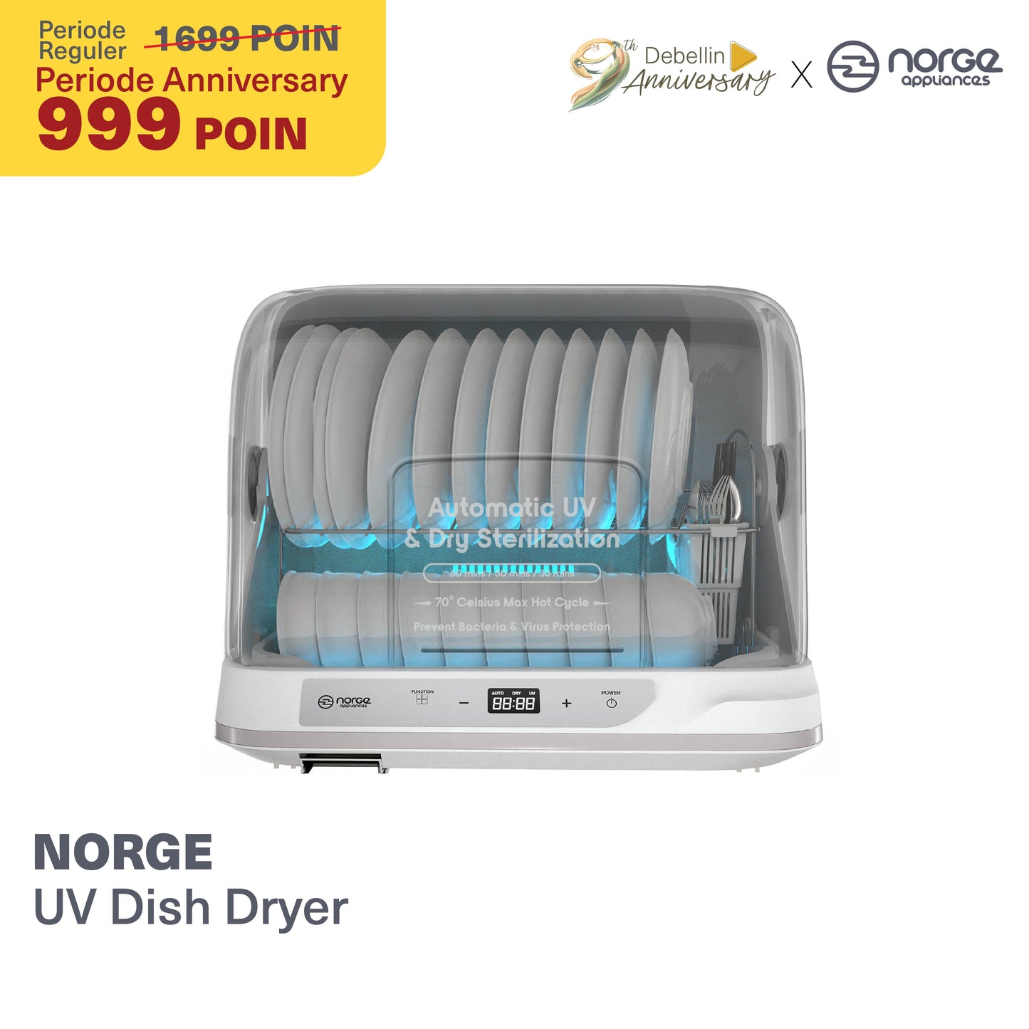 Norge 4in1 UV Dish Dryer 52L 350W