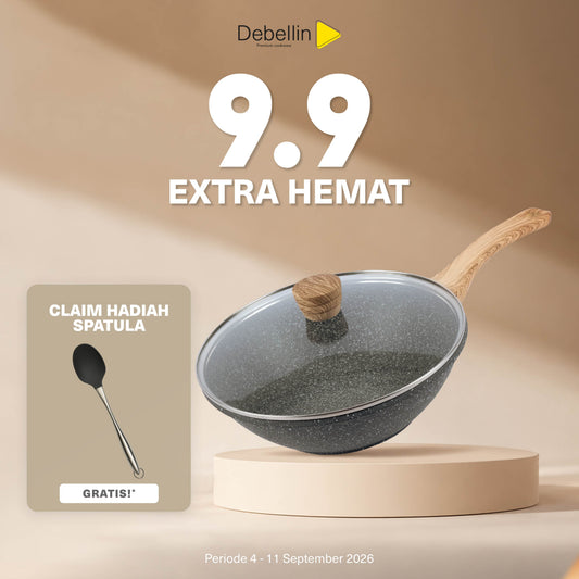 Debellin Grey Granite Asian Wok Pan 28 cm