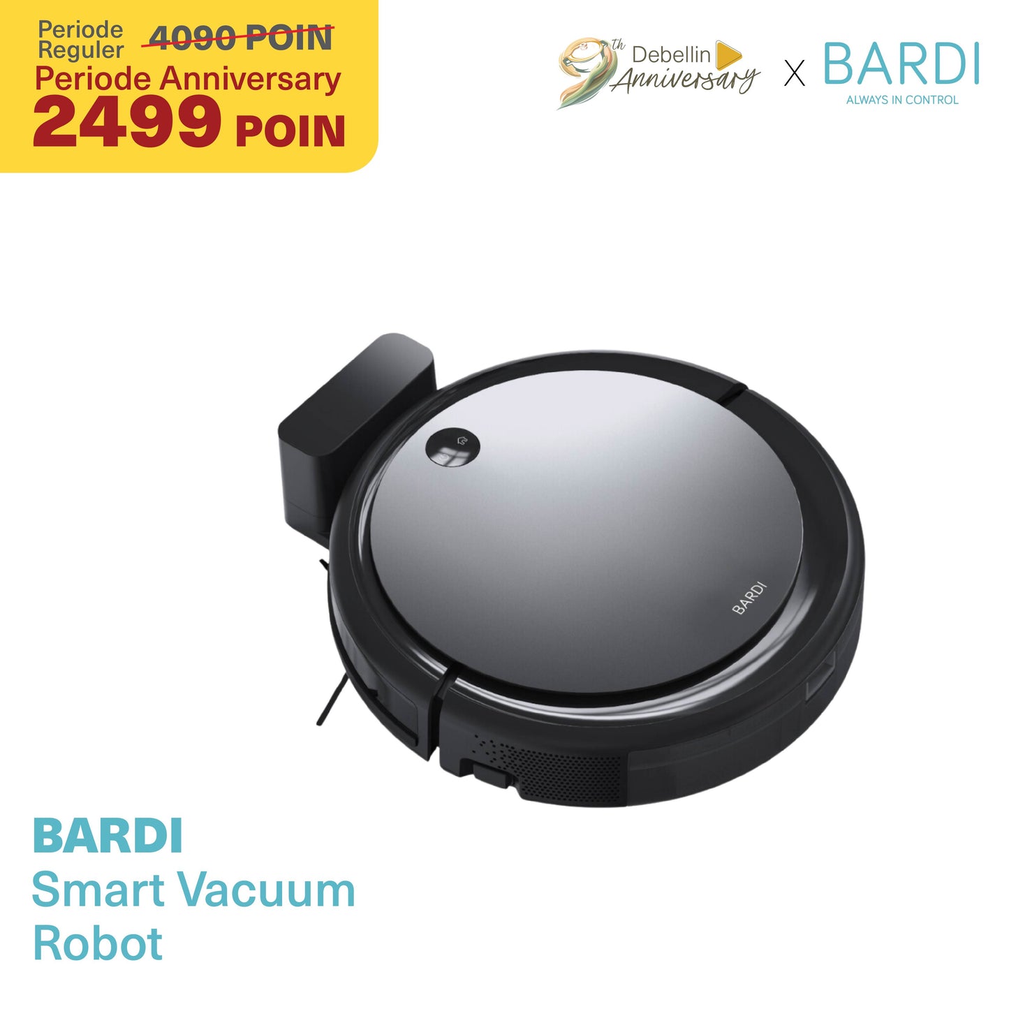 BARDI Smart Robot Vacuum 2 in 1 Brush dan Mop