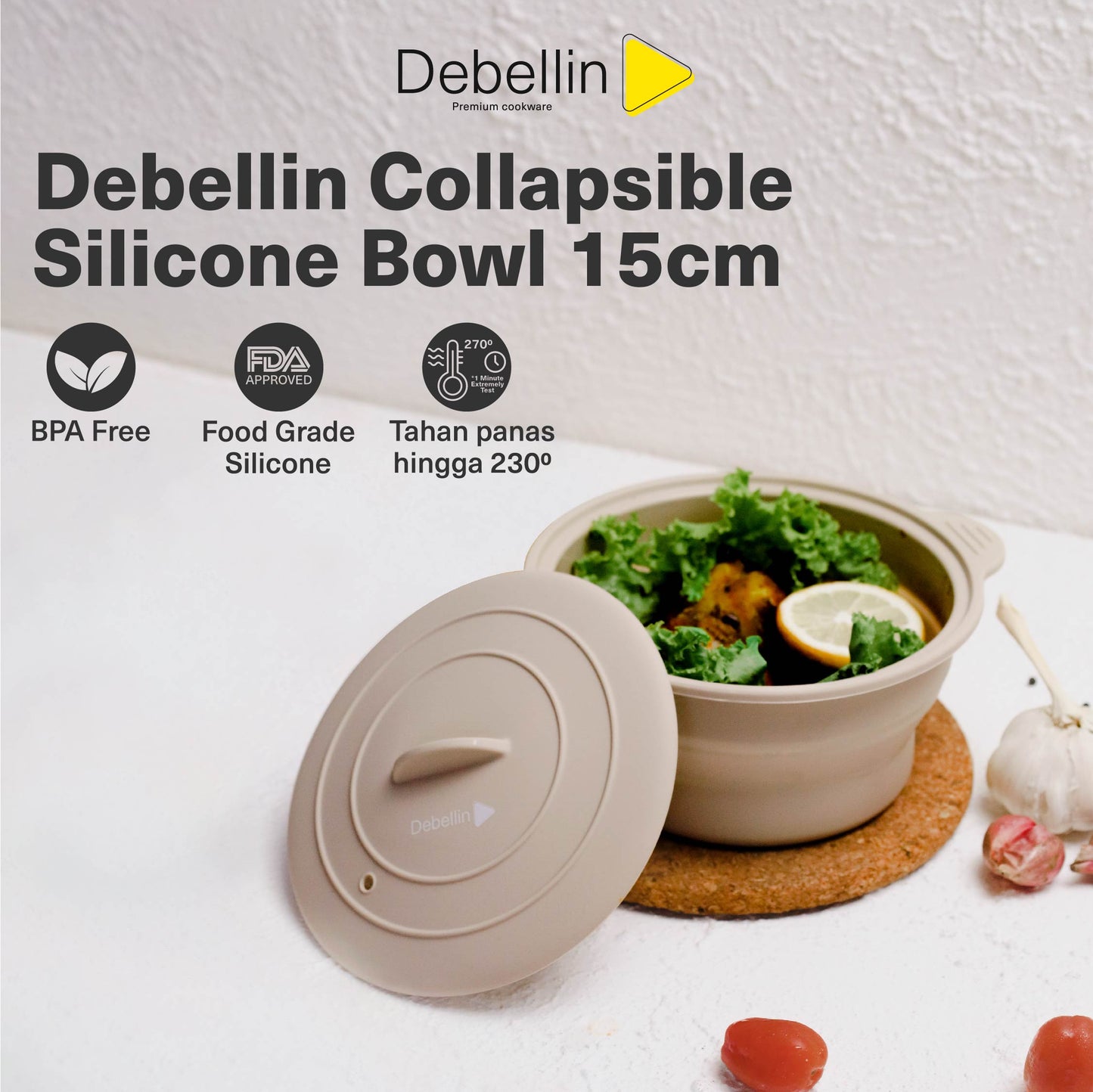 Debellin Collapsible Silicone Bowl 15 cm
