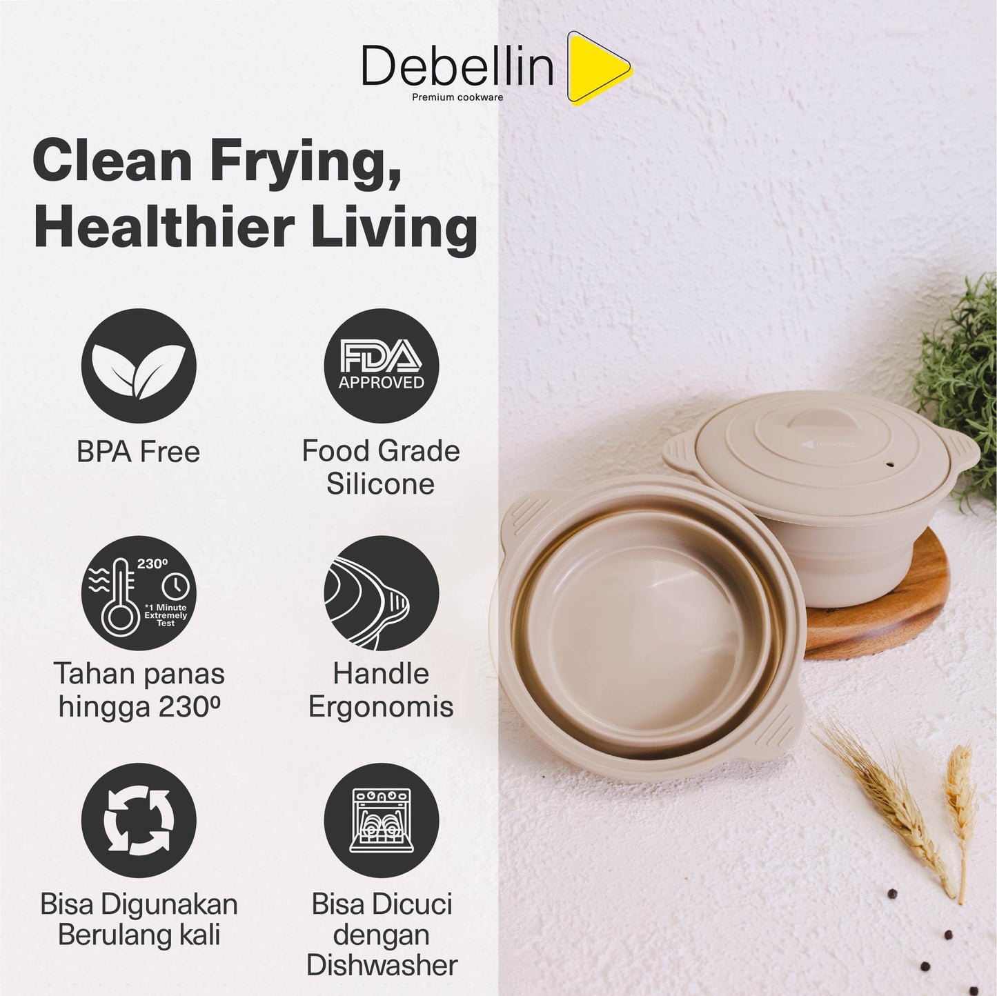 Debellin Collapsible Silicone Bowl 15 cm