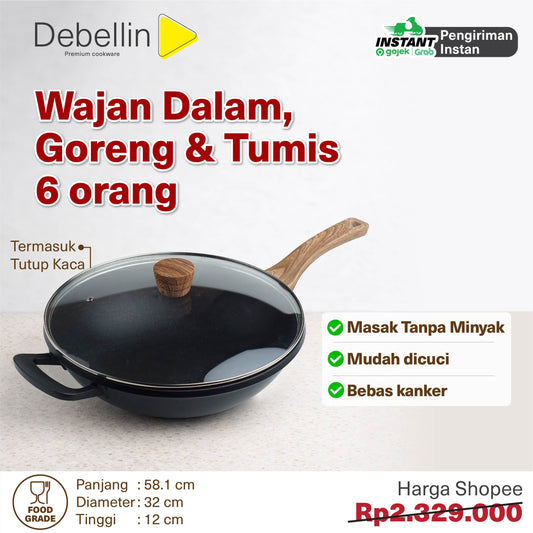 Debellin Absolute Granite Asian Wok Pan 32 cm