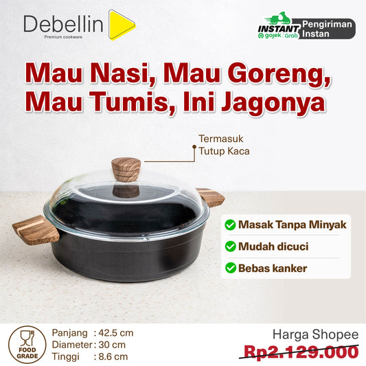 Debellin Absolute Granite Shallow Casserole 30 cm