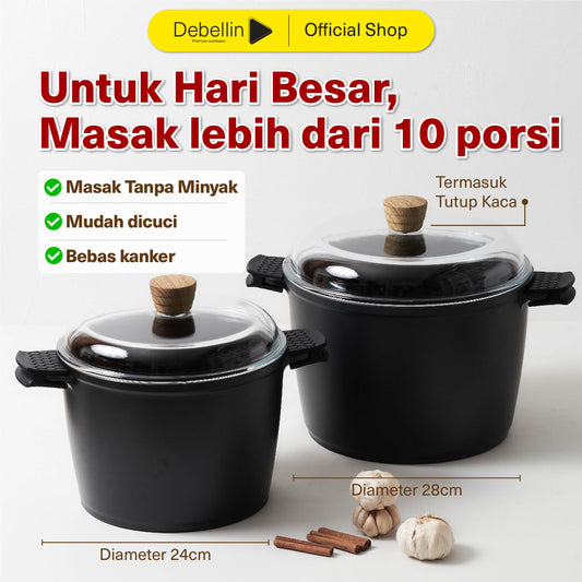 Debellin Absolute Granite Stock Pot Bundling 24 & 28 cm
