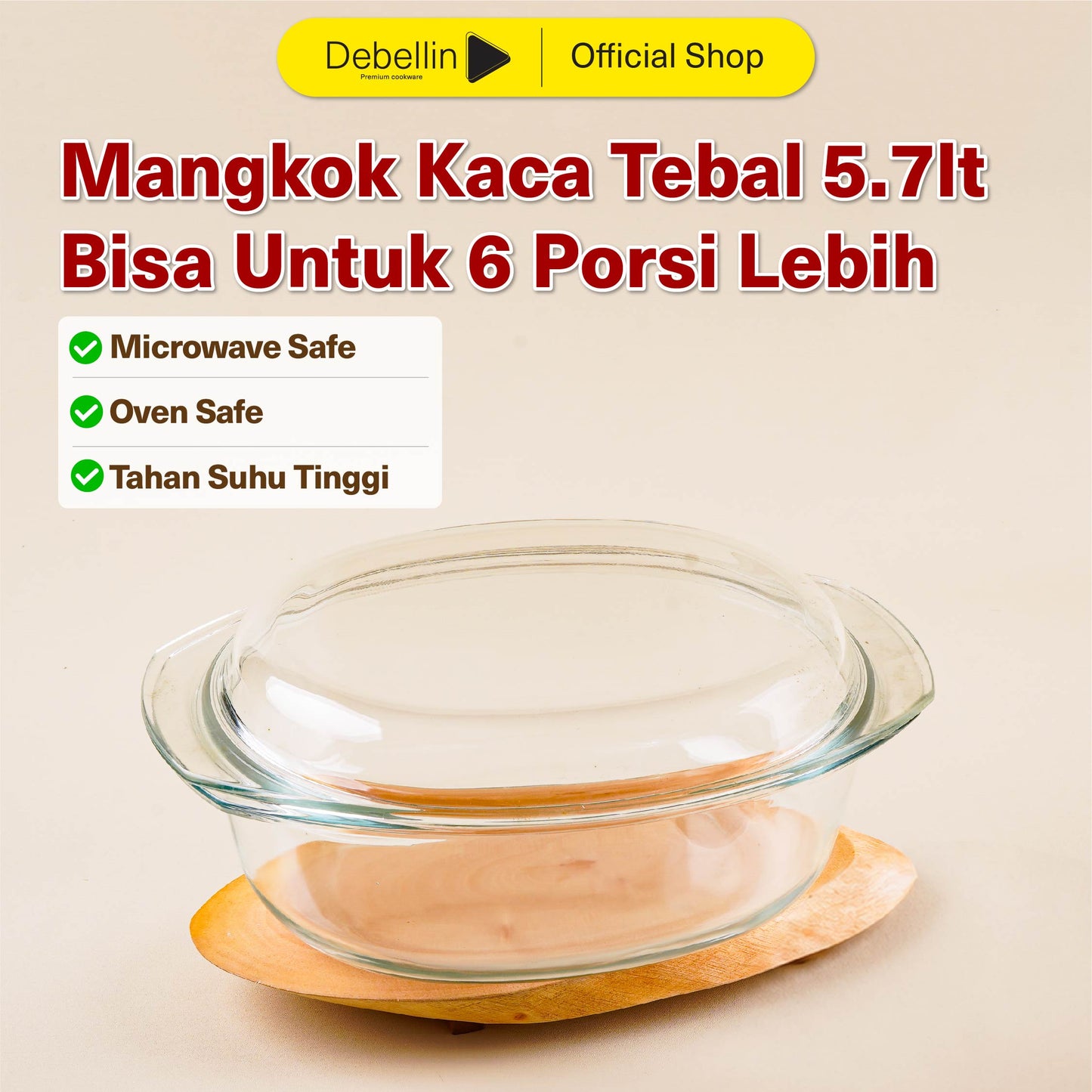 Debellin Glass Oval Casserole