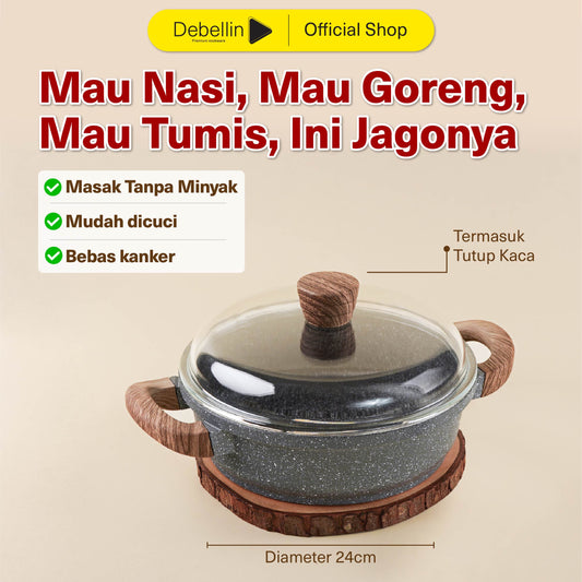 Debellin Grey Granite Shallow Casserole 24 cm