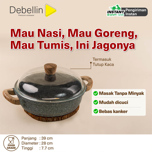Debellin Grey Granite Shallow Casserole 28cm
