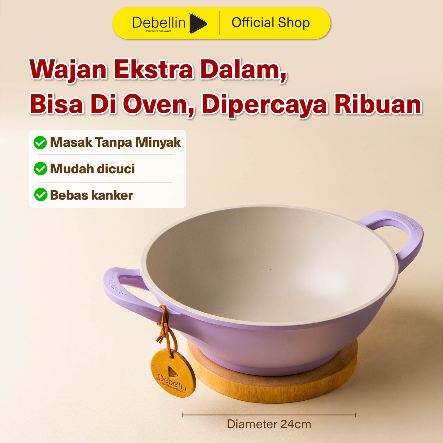 Debellin Tone Personal Wok 24 cm