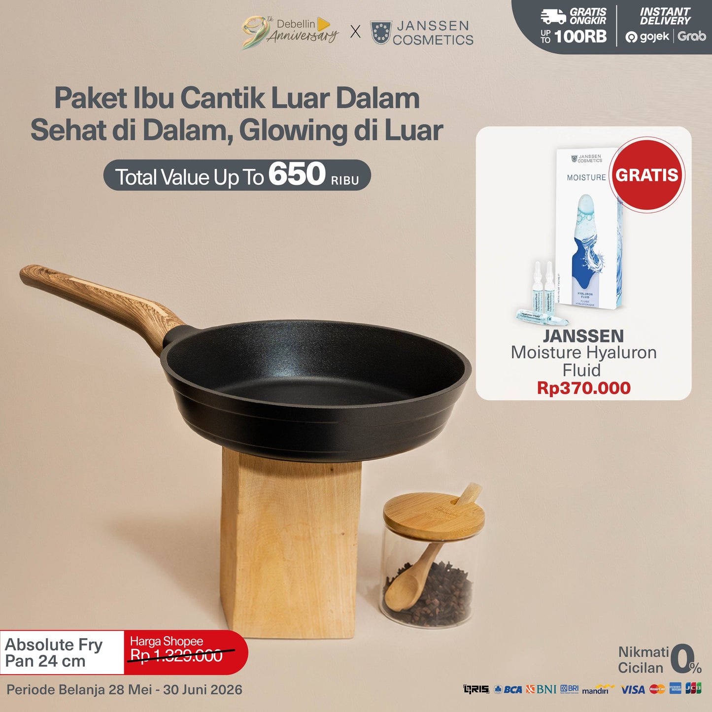 Debellin Absolute Granite Fry Pan 24 cm