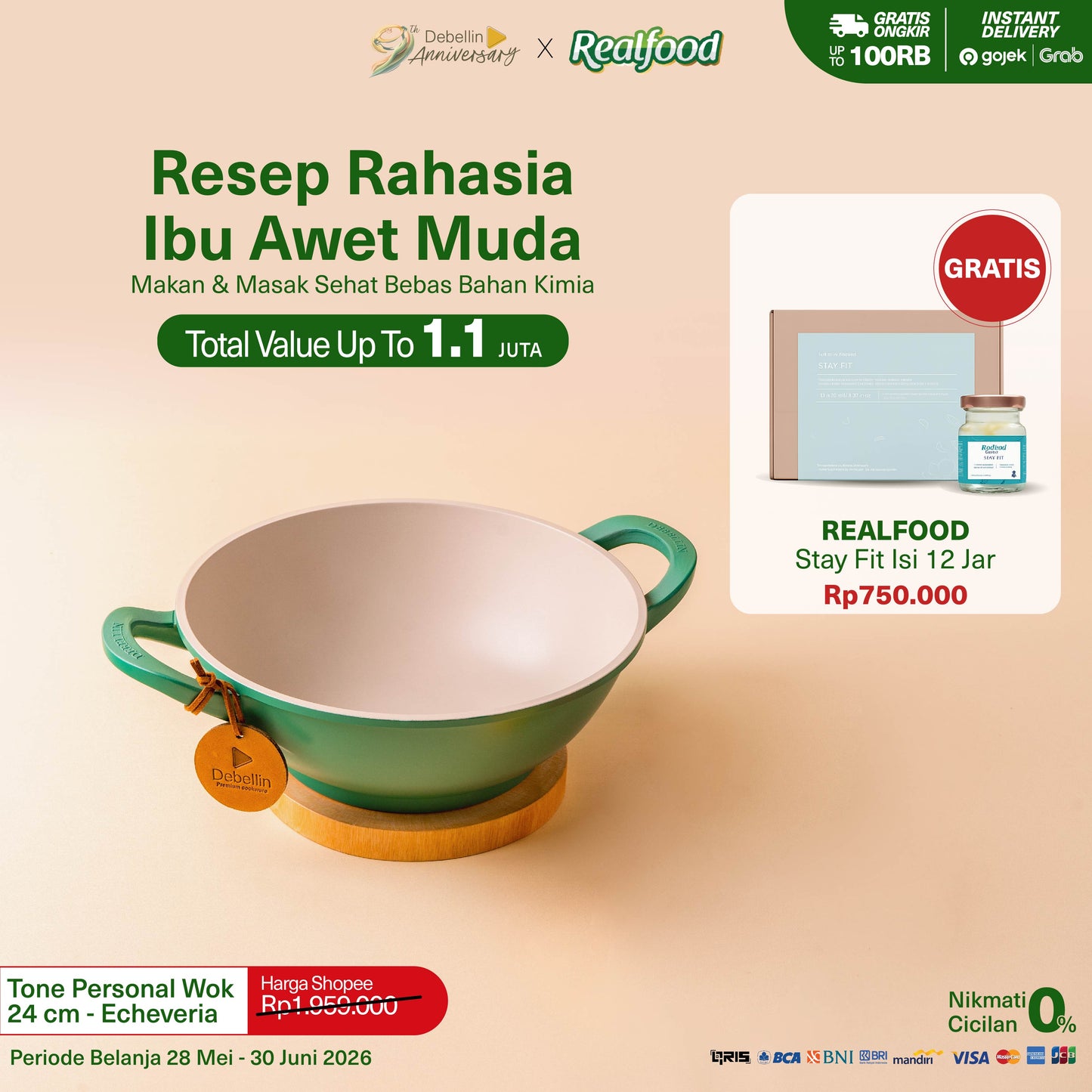 Debellin Tone Personal Wok 24 cm