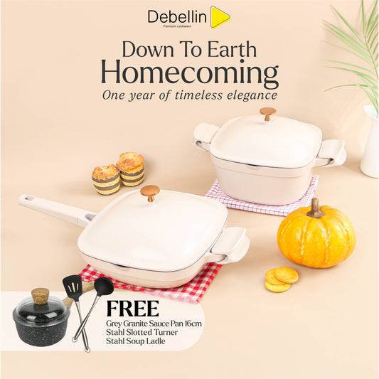 Debellin Down To Earth Set - Casserole 24 cm & Deep Frypan 26 cm