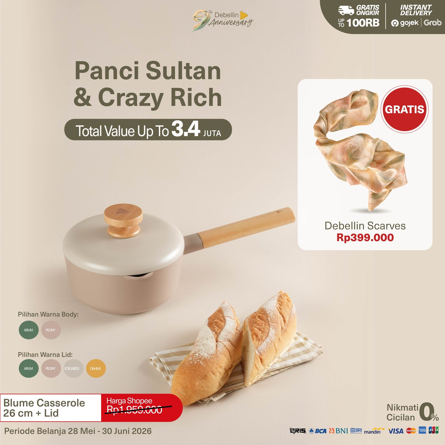 Debellin Blume Sauce Pan 18 cm Peony Mix & Match