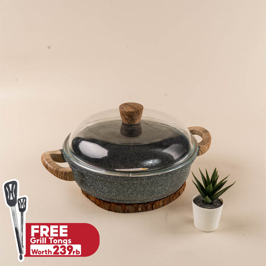 Debellin Grey Granite Shallow Casserole 28cm