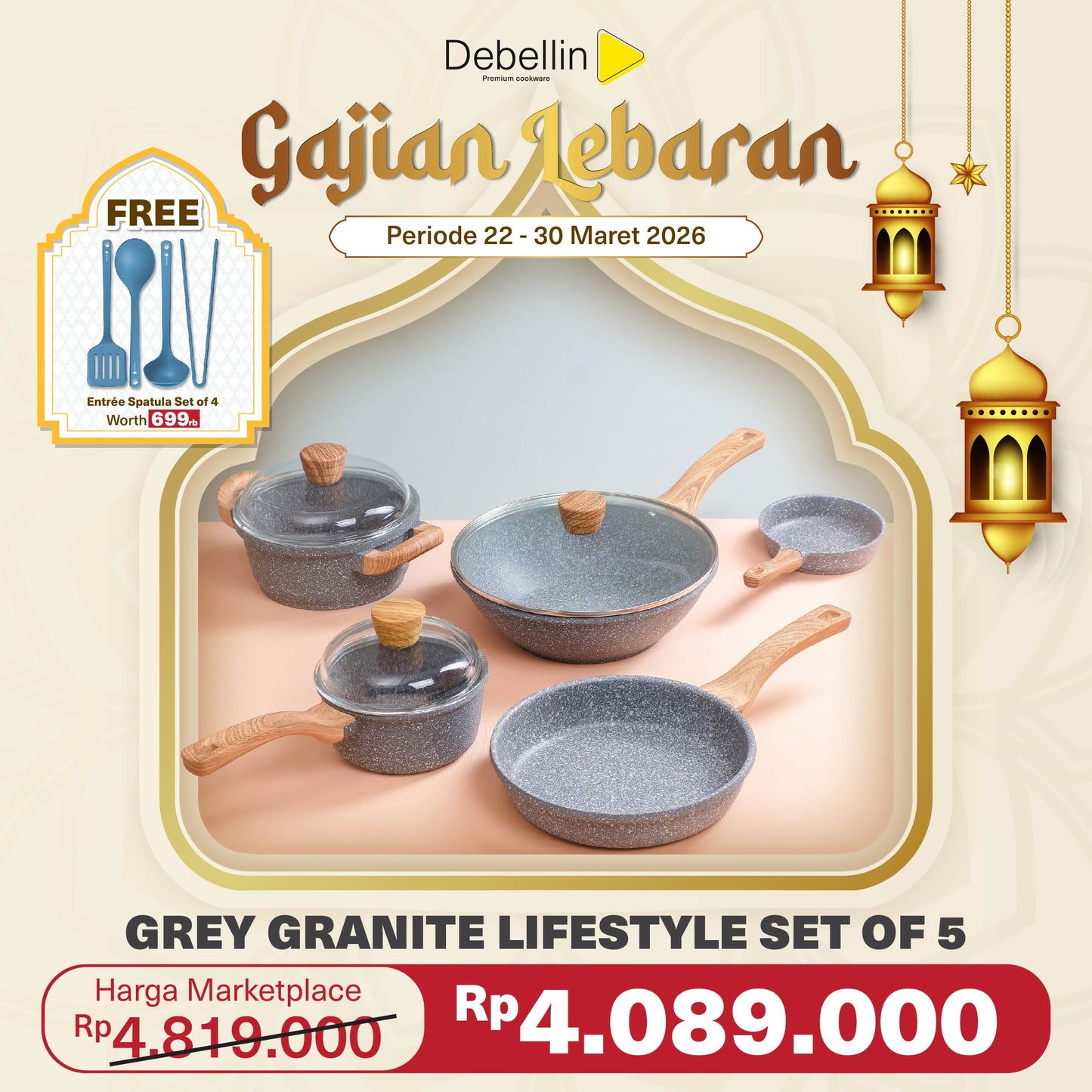 Debellin Grey Granite Lifestyle Set of 5