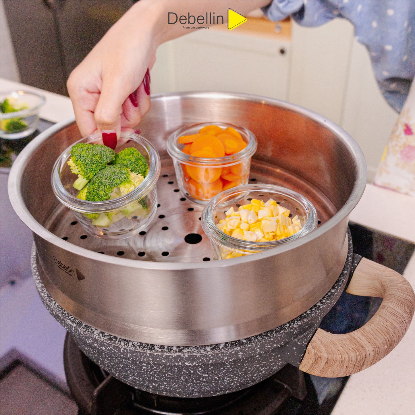 (New Arrival) Debellin Universal Steamer Stainless