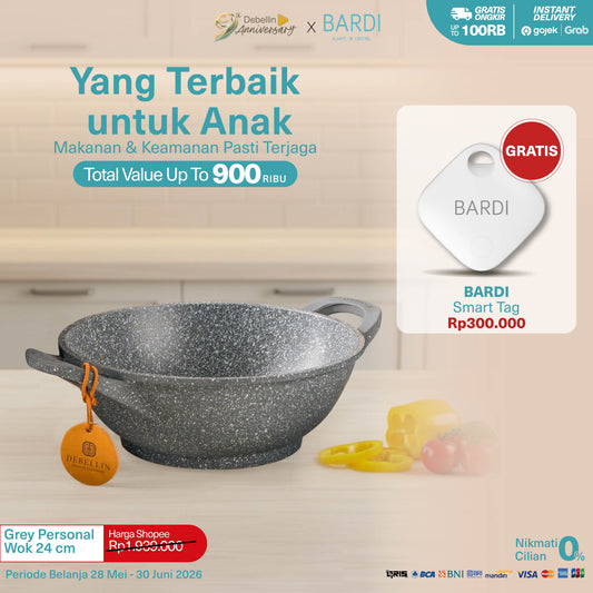 Debellin Grey Granite Personal Wok 24 cm