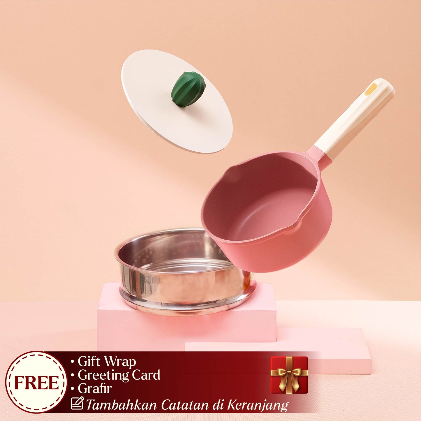 Debellin Junior Cactus Sauce Pan with Steamer 14 cm