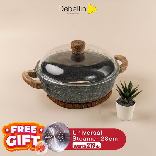 Debellin Grey Granite Shallow Casserole 28cm