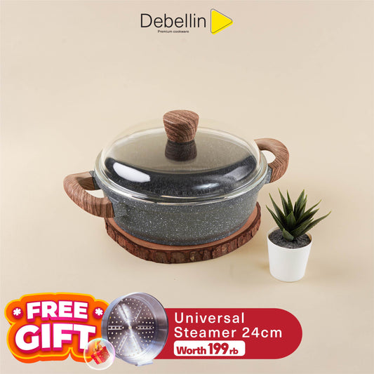 Debellin Grey Granite Shallow Casserole 24 cm