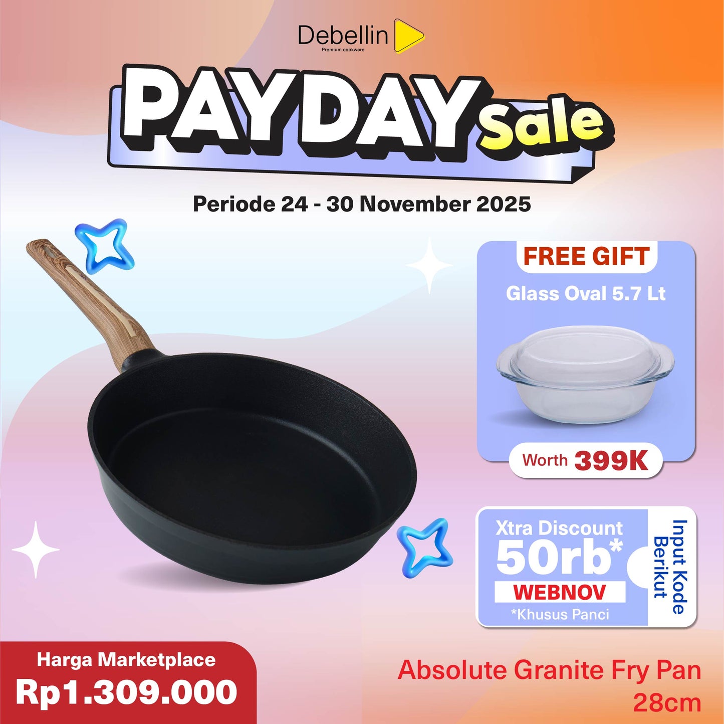 Debellin Absolute Granite Fry Pan 28 cm