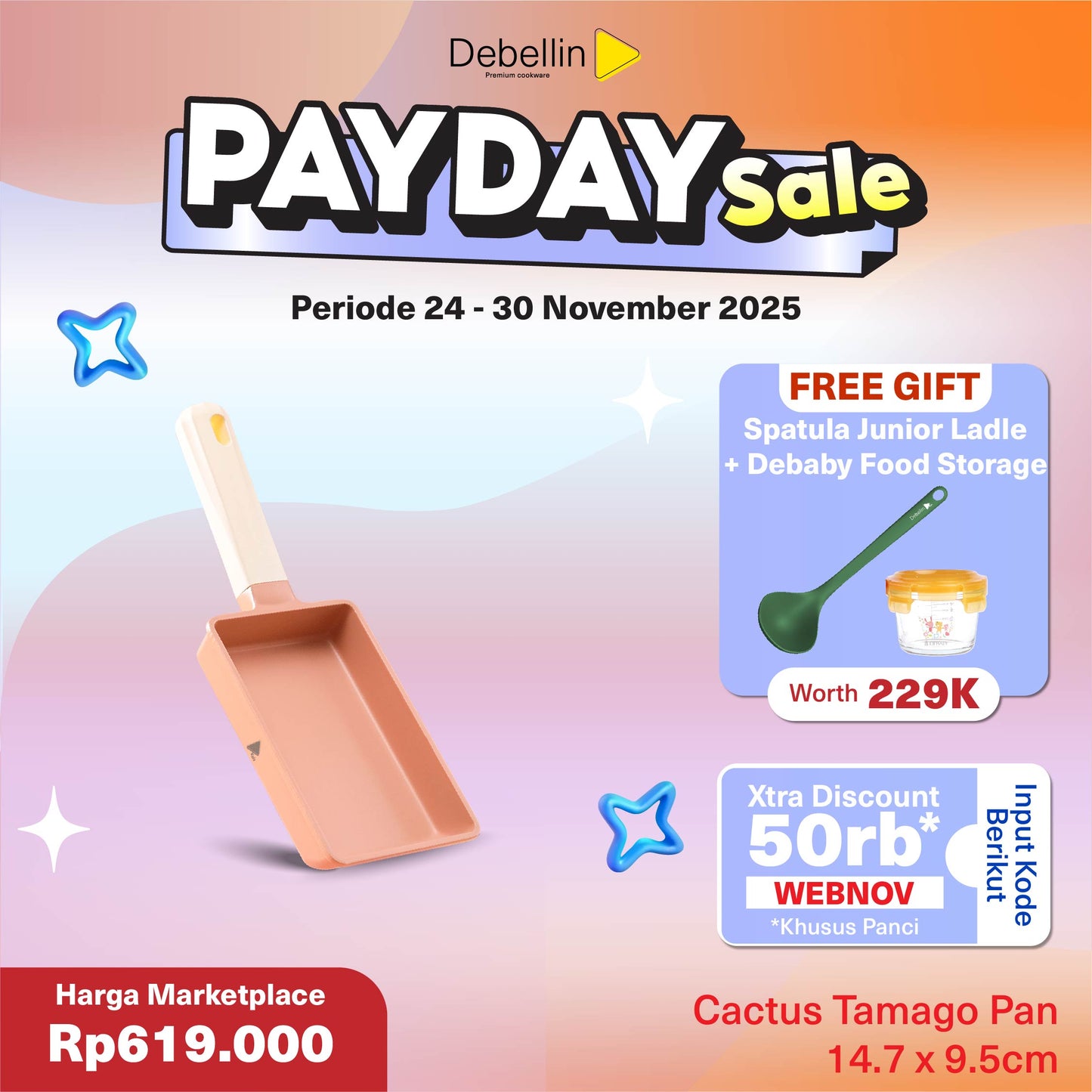 Debellin Junior Cactus Tamago Pan