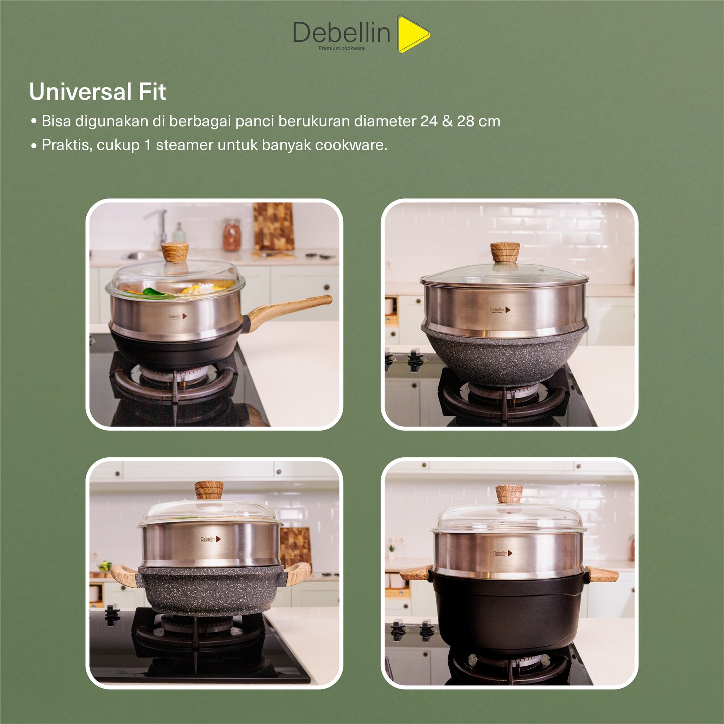(New Arrival) Debellin Universal Steamer Stainless