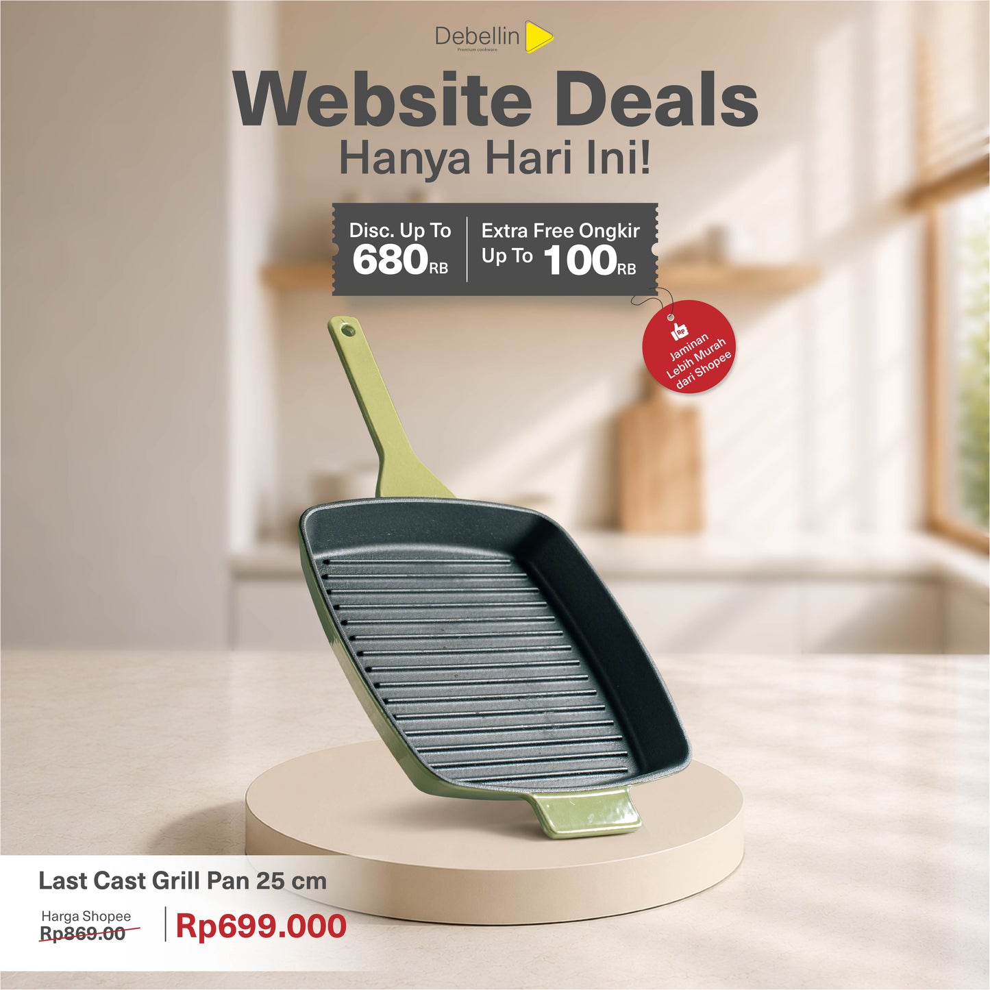 Debellin Last Cast Grill Pan 25 cm