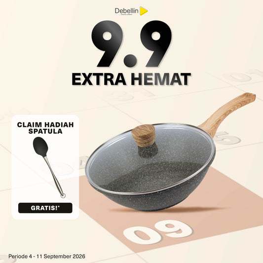Debellin Grey Granite Asian Wok Pan 28 cm