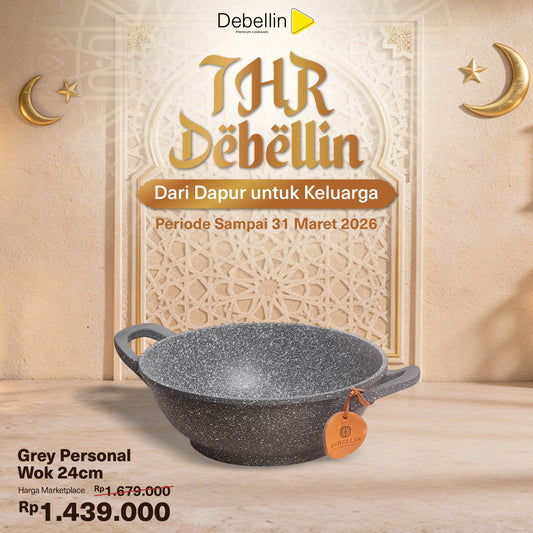 Debellin Grey Granite Personal Wok 24 cm
